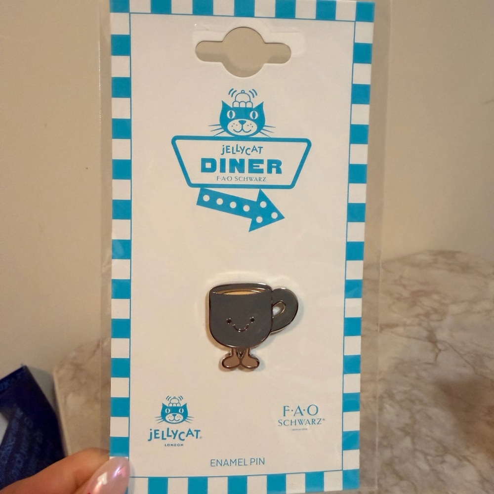Jellycat Diner Coffee Cup Enamel Pin - Gray